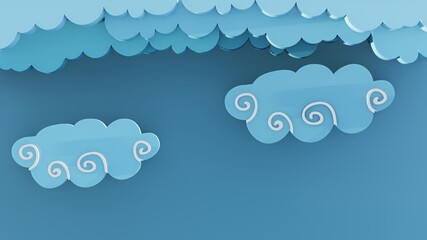 3d abstract cloud with blue background