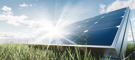 Solar panels system. Photovoltaic, clean energy technology