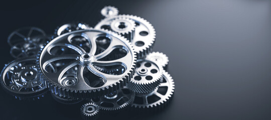 Gears and cogs mechanism. Industrial machinery