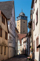 Fototapeta premium Der Bayersturm, ein Wahrzeichen von Lohr am Main