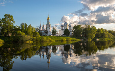 Fototapeta na wymiar Vologda city center. Cathedral of Sophia the Wisdom of God.