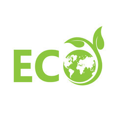 Eco-Friendly Icon. Ecology green icon, logo. Vector illustration Isolated on a white background EPS 10