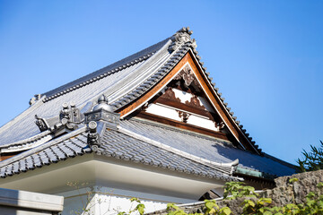 Fototapeta na wymiar Fragment japanese traditional wooden roof.