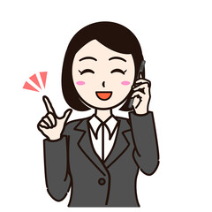 Woman business suit with smartphone or personal id card