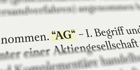 AG im Buch mit Textmarker markiert