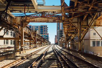 Fototapeta na wymiar old train tracks