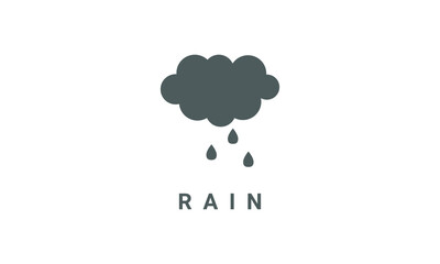 Rain icon design. Cloud with drop water icon logo vector design isolated on white background