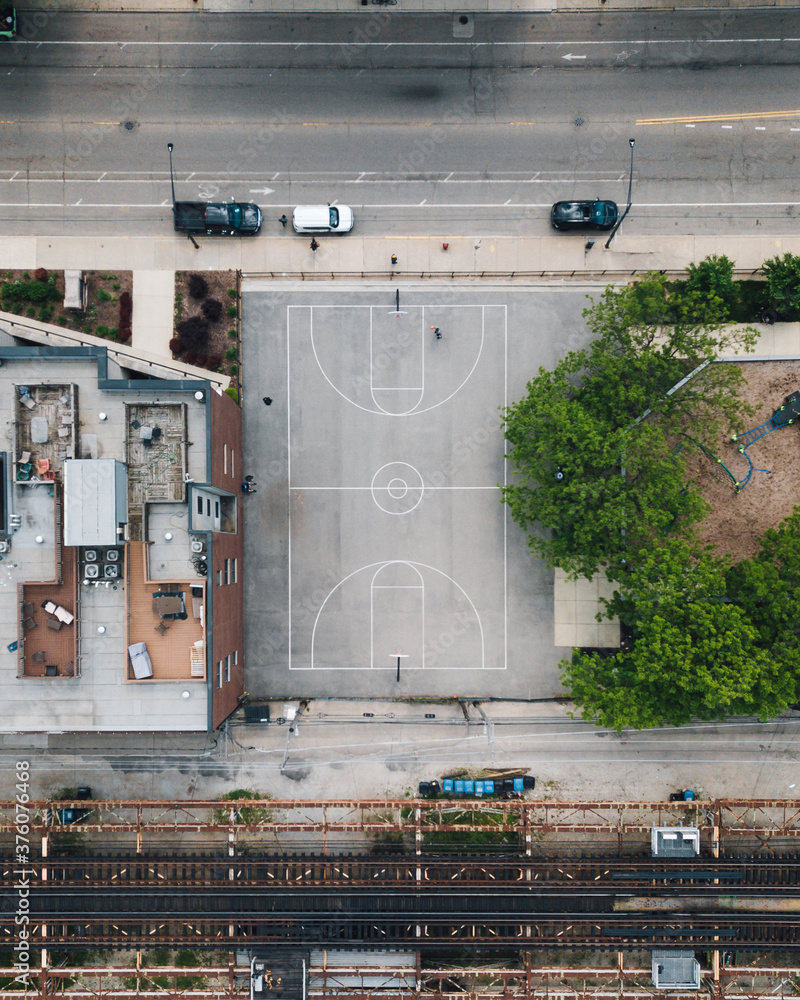 Canvas Prints Basketball court in the city