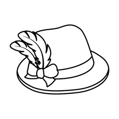 tyrolean hat german culture line style icon