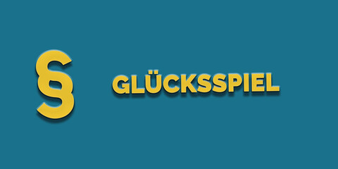 Glücksspiel in gelber Schrift auf blauem Hintergrund