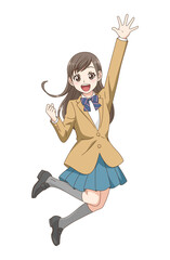 ジャンプする家族＿女子中学生
