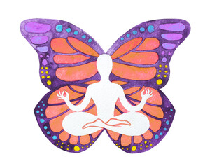 Dipinto farfalla. Energia spirituale. Yoga. 