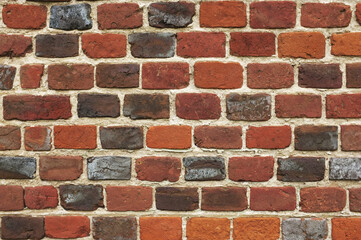 Old brick wall. Grunge background. Wall of weathered bricks