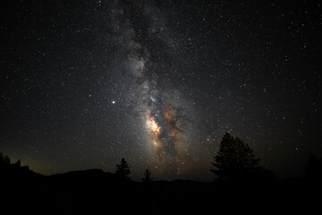 Fototapeta na wymiar Milky Way and stars on a clear night in California