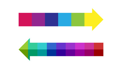 Color blocked arrow, timeline vector