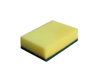 Sponge pad for cleaning and washing dishes isolated on white background.