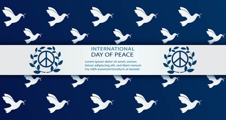 Obraz na płótnie Canvas Paper cut dove shape for peace day