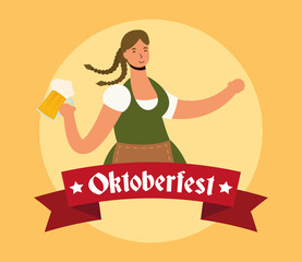 beautiful german woman drinking beer character