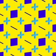 A pattern of simple volumetric squares and crosses