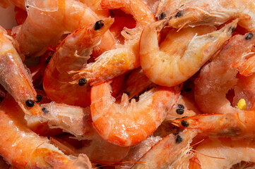 King frozen prawns with ice