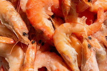 King frozen prawns with ice