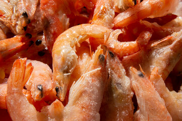 King frozen prawns with ice