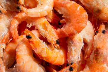 King frozen prawns with ice