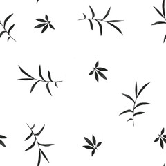 Fototapeta premium bambusowe liście na białym tle