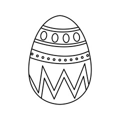 happy easter egg paint with points and figures icon