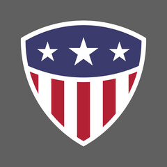 United States of America USA flag shield icon logo vector illustration. Independence Day. 4th of July. Presidential Election