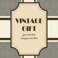 vintage gift with retro frame and place for your text