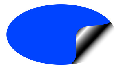 oval sticker note with corner curl 