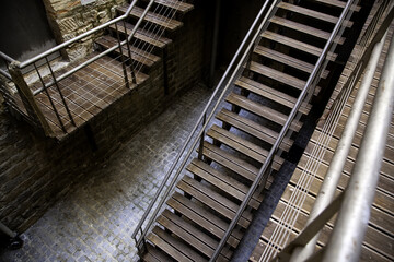 Exterior wooden stairs