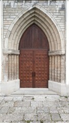 Fototapeta na wymiar Big door of old church in Tallinn