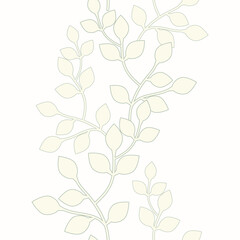 Seamless pattern with leaves, simple wallpaper beige background