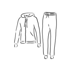 tracksuit vector sport fashion garment man, tracksuit, vector sketch illustration