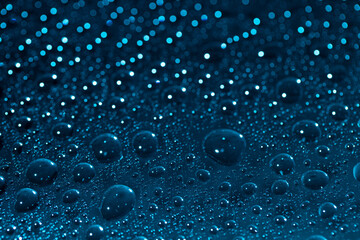 Blue Water drop,Bokeh winter background
