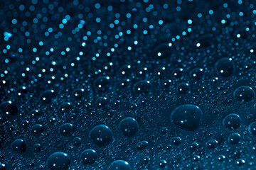 Blue Water drop,Bokeh winter background