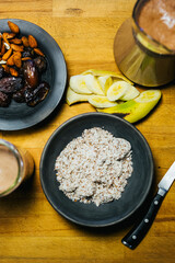 Smashed almond, banana and dates