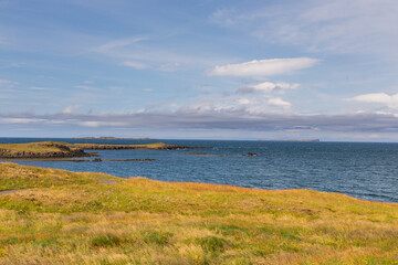 View of the Hvammsfjordur coast, western Iceland.