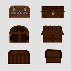 chests of different shapes and sizes