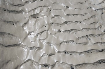 White sand texture. Sand mining background.