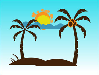ilustration vector graphic of beach good for background,wallpaper,background drink 