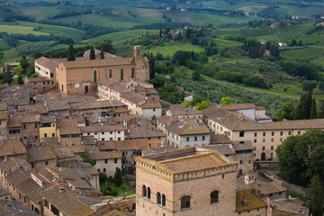 Fototapeta na wymiar View of San Gimignano, a medieval hill town in the Tuscany region of Italy 