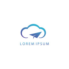travel logo illustration cloud with color design vector template
