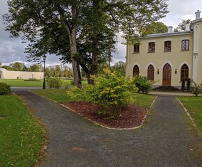 front yard oh the house in countryside