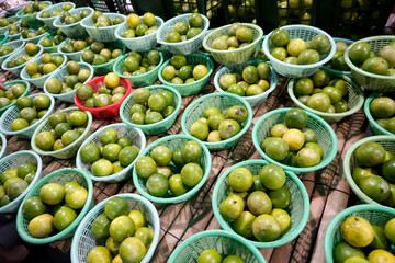 Lime is divided into the basket.