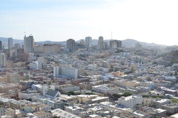 Aerial view downtown San Francisco California skyline