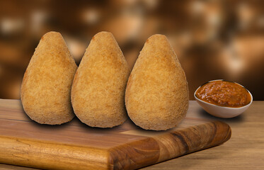 Coxinha, traditional Brazilian cuisine snacks stuffed with chicken. isolated on  white background