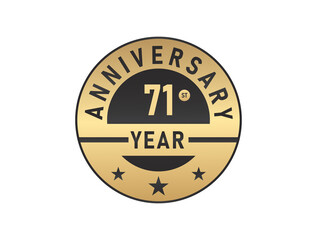 71 years anniversary image vector logotype 